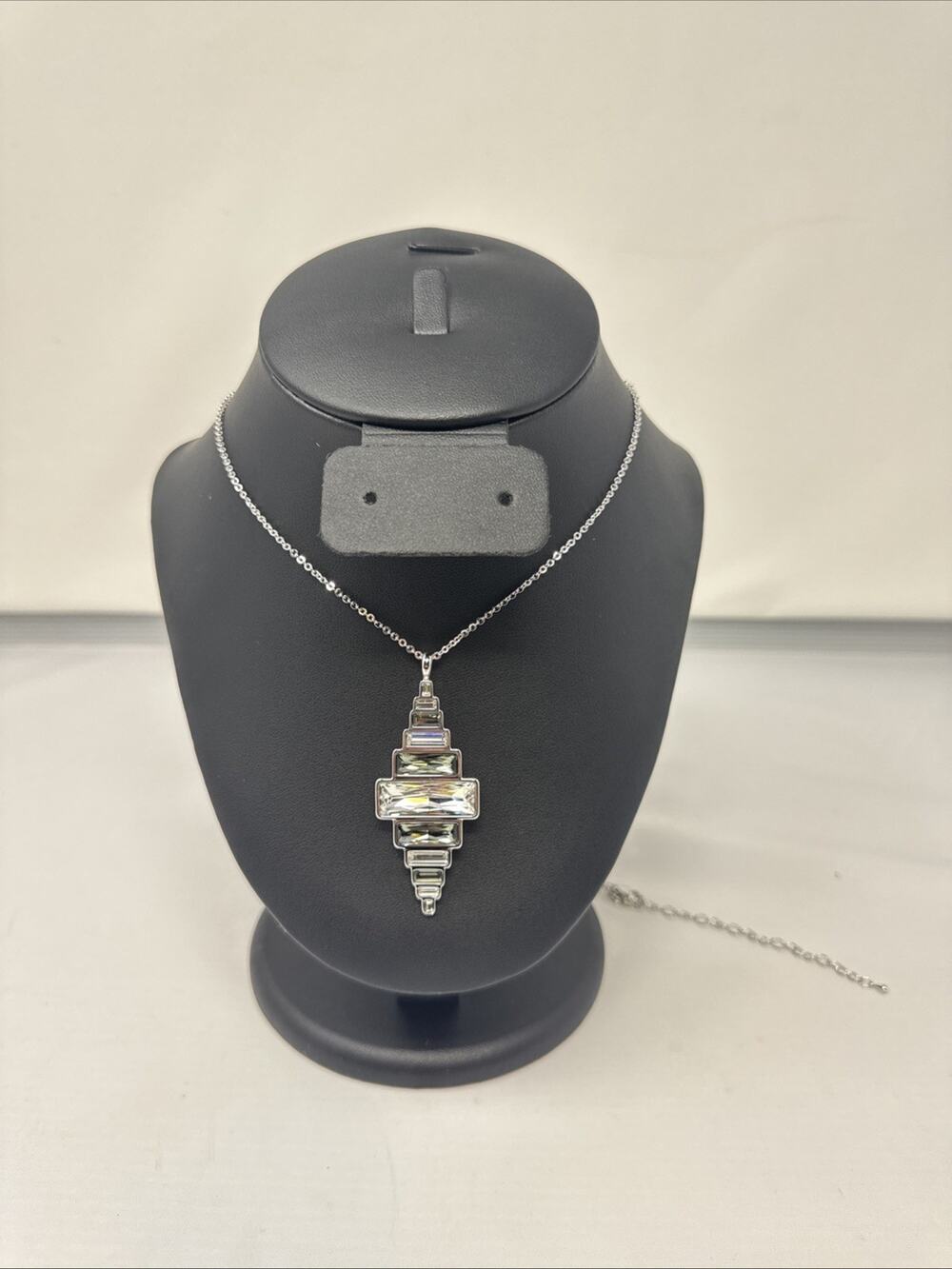 Touchstone Crystal by Swarovski Silver Cyclone Pendant Necklace